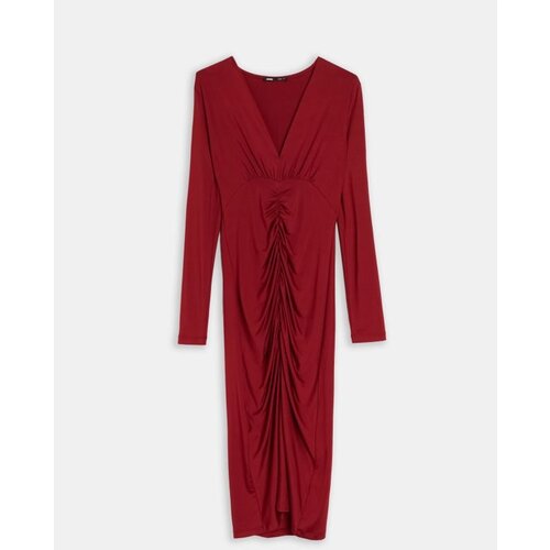 Sinsay Midi haljina s ukrasnim naborima sprijeda Slike