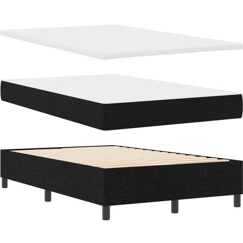 VidaXL Box Spring Krevet s Madracem Crni Mali Dvojni Tkanina Slike