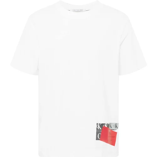 Calvin Klein Jeans Majica siva / rdeča / bela