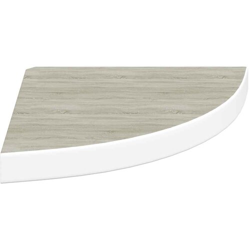  Kutne zidne police 2 kom boja hrasta i bijele 35x35x3,8 cm MDF Slike