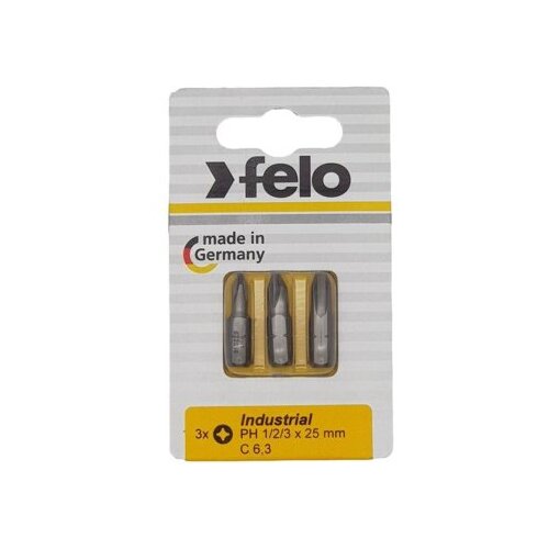 Felo bit industrial phillips PH1/PH2/PH3 x 25 02293116 3 kom u blisteru Slike