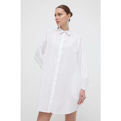 Silvian_Heach Bombažna obleka bela barva