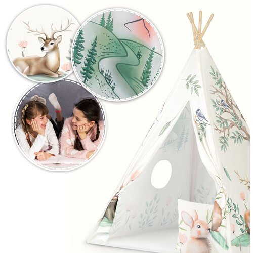 Nukido Teepee &amp;scaron;ator za djecu bež životinje Slike