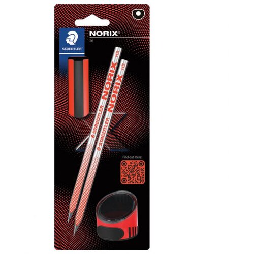 Olovka GRAFITNA HB NORIX PK2 PLUS GUMICA PLUS &amp;Scaron;ILJILO STAEDTLER 181 SBK2-2 CRVENA BLISTER Slike