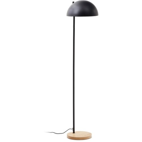 Kave Home Črna/v naravni barvi stoječa svetilka s kovinskim senčilom (vi&amp;scaron;ina 150 cm) Catlar &amp;ndash; Slike