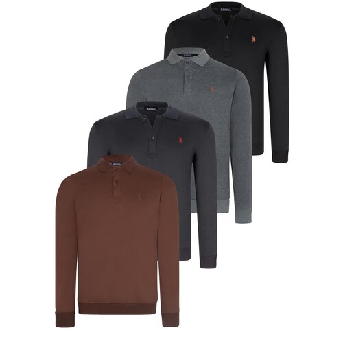 Dewberry SET OF FOUR V4007 MEN'S SWEATSHIRT-BLACK-NAVY-ANTHRACITE-BROWN Cijene
