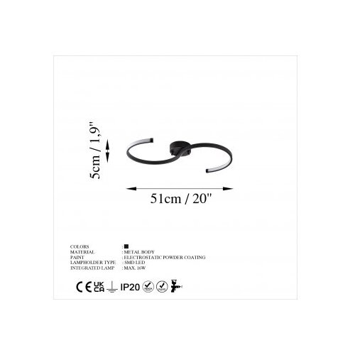 Opviq Črna LED stropna svetilka 25x10 cm Es &amp;ndash; Slike