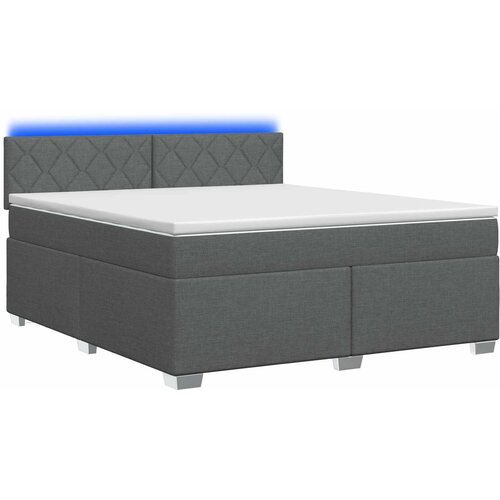  Krevet s box springom, madracem i LED-om Tamnosiva 180 x 200 cm Slike