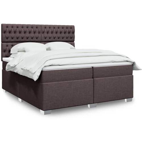  The Living Store Box spring postelja z vzmetnico temno rjav 200x200 cm blago - Box Spring Postelja, (21496951) Cene