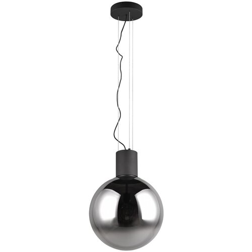 CINQUE Črna LED viseča svetilka s steklenim senčilom &amp;oslash; 50 cm Cipallone &amp;ndash; Slike
