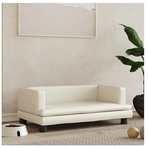 vidaXL Pasja postelja krem 80x45x30 cm umetno usnje Cene