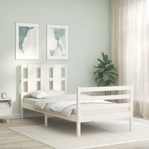 vidaXL Okvir za krevet s uzglavljem crni 100x200 cm od masivnog drva Cijene