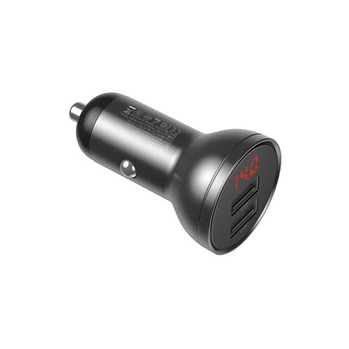 Baseus Digital Display Dual USB 4.8A auto punjač 24W sivi Slike