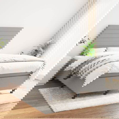 The Living Store Box spring postelja z vzmetnico svetlo siva 120x200 cm blago - Box Spring Postelja, (21519628) Cene