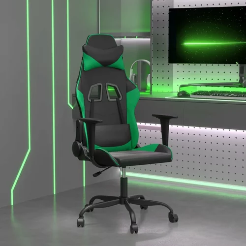  Masažna igraća stolica crno-zelena od umjetne kože