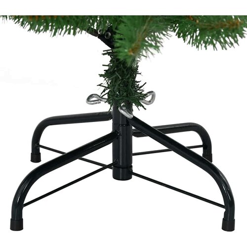 VidaXL Umjetno božićno drvce S LED lampica Zelena 150 cm PVC i metal Slike