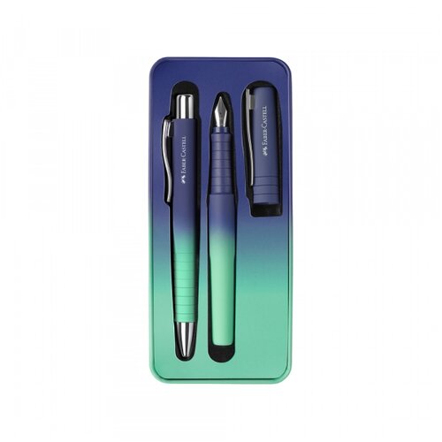 Faber-Castell Set Poly hemijska olovka + naliv pero M Buzzing blue 241055 Slike