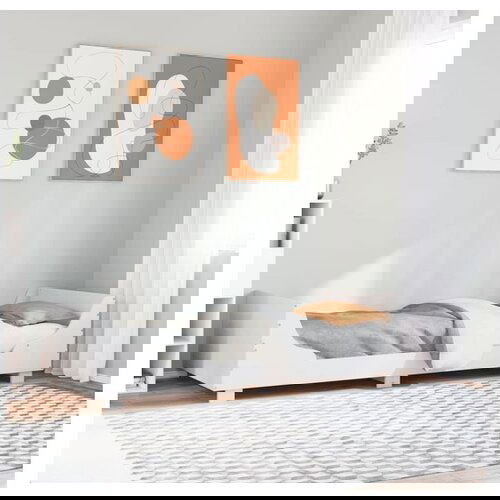 vidaXL Posteljni okvir brez vzmetnice bel 75x190 cm trdna borovina Cene