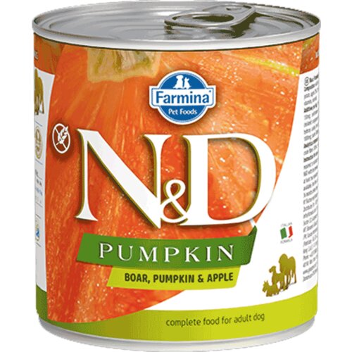 N&d Pumpkin konzerva za pse Adult, Bundeva i Divlja svinja, 285 g Slike