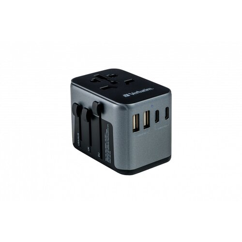  Adapter Verbatim UTA-03 #49545 univerzalni potovalni USB-C PD &amp;amp; QC, 2 USB-C, 2 USB-A vhoda Slike