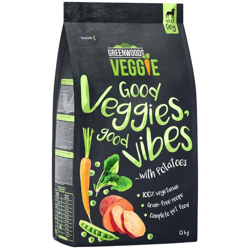 Greenwoods Veggie (sladki) krompir z grahom, korenčkom in &scaron;pinačo - 4 x 1,5 kg (6 kg) Cijene