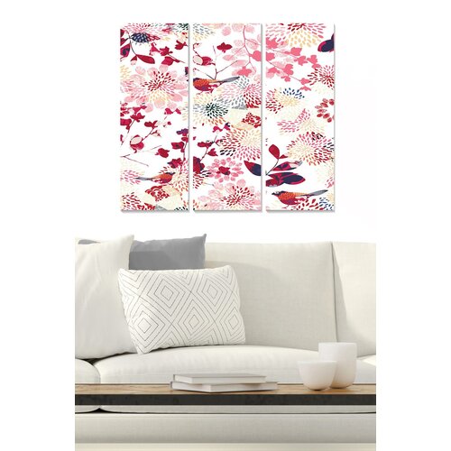 Wallity MDF1287636 multicolor decorative mdf painting (3 pieces) Cene