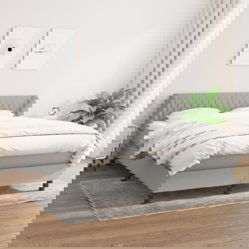  The Living Store Box spring postelja z vzmetnico svetlo siva 140x200 cm blago - Box Spring Postelja, (21444394) Slike