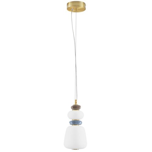 Nova Luce Bela/v zlati barvi kovinska LED zatemnitvena viseča svetilka s porcelanastim senčilom/s steklenim senčilom &oslash; 17 cm Palo &ndash; Cene
