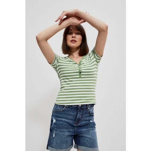 Moodo Cotton blouse with stripes