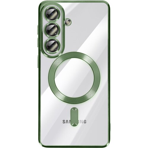 AVIZAR Mehko ohi&scaron;je MagSafe za Galaxy S26, odporno na udarce, s kromiranim robom, Zelena, (5000189669) Cene