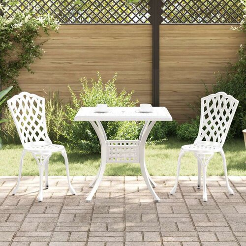  3-delni vrtni bistro set iz bele litine, (22015447) Slike