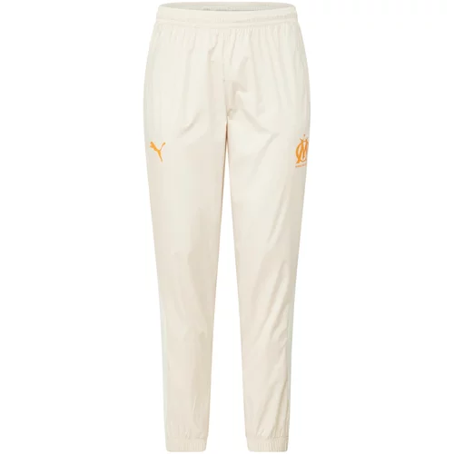 Puma Sportske hlače 'OM Prematch' svijetlobež / narančasta / bijela