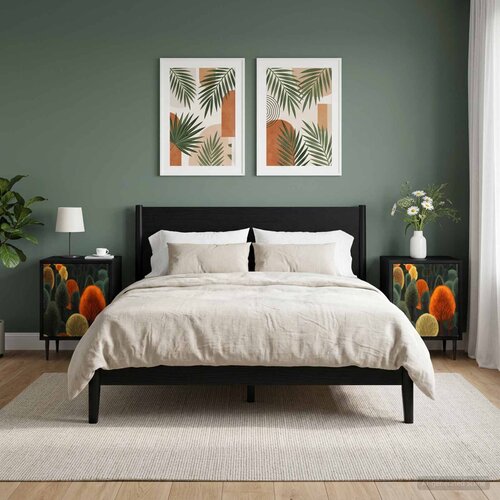  Noćni ormar ZAANDAM 2 kom. Crni hrast 36 x 33 x 51 cm Slike