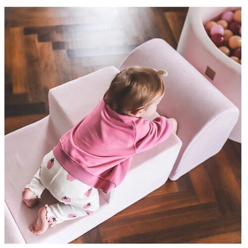 MeowBaby Siva žametna pena otro&amp;scaron;ko igri&amp;scaron;če 225x90x30 cm Montessori - Slike