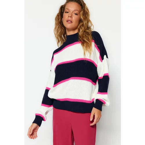 Trendyol Sweater - Dunkelblau - Oversize
