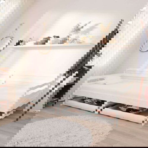  Dnevni ležaj s ladicama 90 x 200 cm bijeli od masivne borovine Cijene