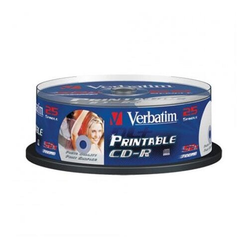  CD-R,VERBATIM, 700 MB,52X,spindle 25 kom PRINTABLE,43439 Slike