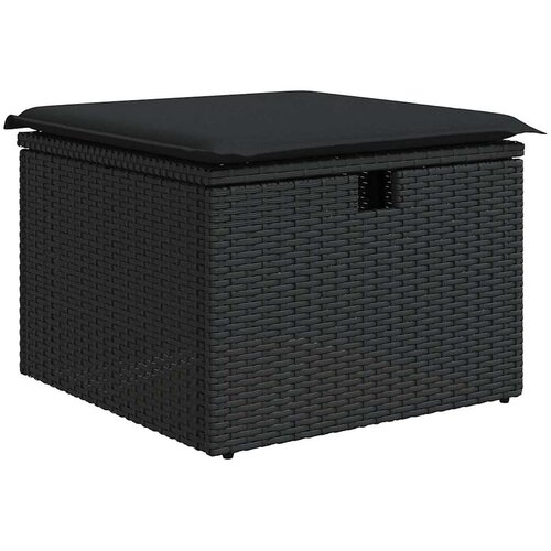  8-dijelni set vrtnih sofa od poliratana s jastucima crni bagrem Slike