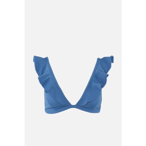Trendyol Dark Blue Ruffle Detailed Bikini Top Slike