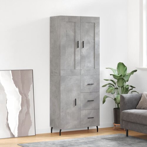 vidaXL Visoka komoda siva betona 69 5x34x180 cm od konstruiranog drva Cijene