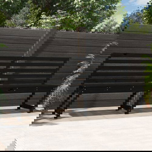 vidaXL Vrtna klop črna 201,5 cm trdna borovina Cene