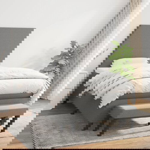 The Living Store Box spring postelja z vzmetnico temno siva 90x200 cm blago - Box Spring Postelja, (21437679) Slike