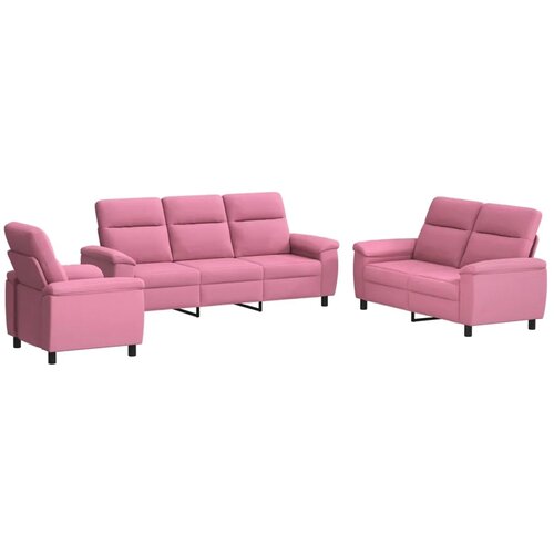  Set sofe 3 pcs Ružičasta Tkanina - Ružičasta 1-sjedalna + 2-sjedalna (120 cm) + 3-sjedalna Slike