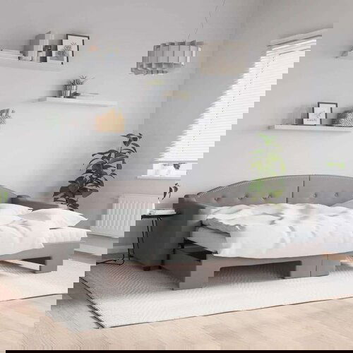  Dnevni krevet na razvlačenje smeđesivi 90 x 200 cm od tkanine Cene