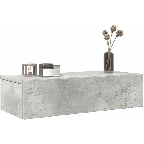 vidaXL Stenska polica s predali betonsko siv 60x26,5x15 cm inž. les Cene