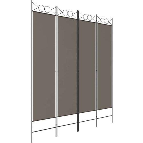  pregrada s 4 panela antracit 160 x 200 cm od tkanine Slike