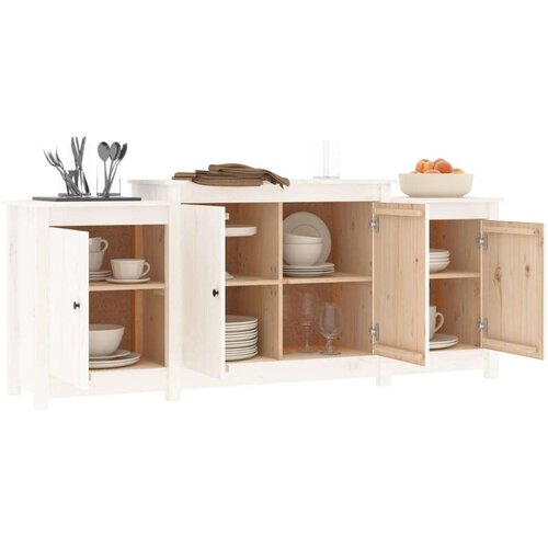  Komoda bela 164x37x68 cm trdna borovina, (20955443) Slike