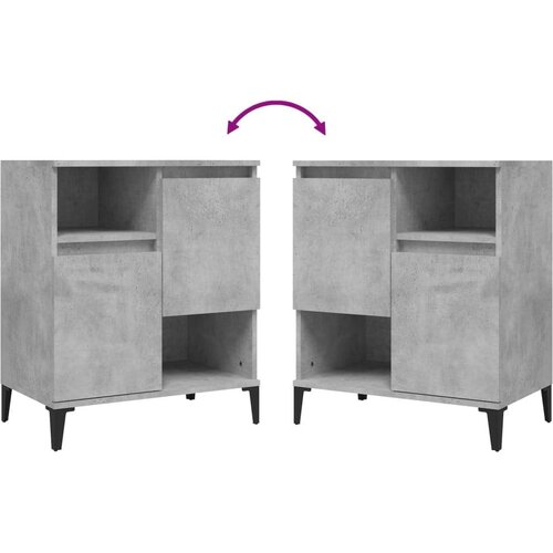  Komoda siva boja betona 60x35x70 cm od konstruiranog drva Slike
