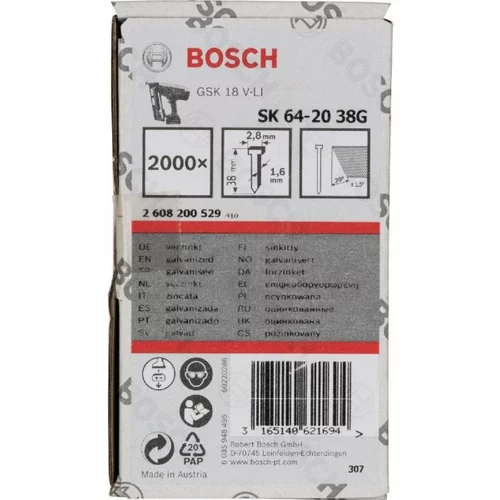 Bosch Ravni čavao s upuštenom glavom SK64 20G, pocinčana izvedba