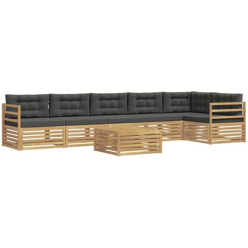 vidaXL Zunanja garnitura za sedenje 7 pcs Bela in antracit Poliester, (5000272525) Cene